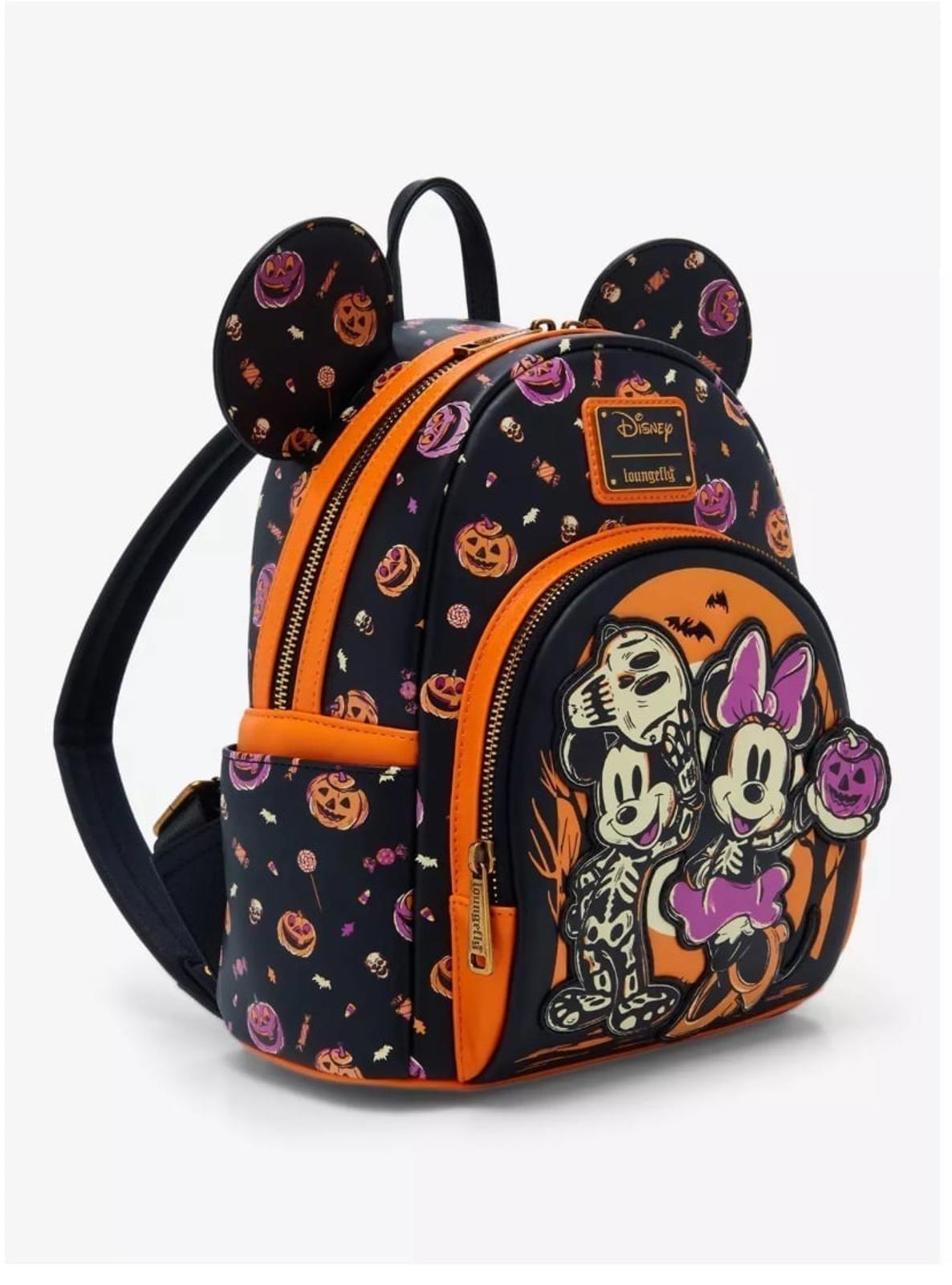 Loungefly Disney Mickey & Minnie Skeleton Glow-in-the-Dark Mini Backpack