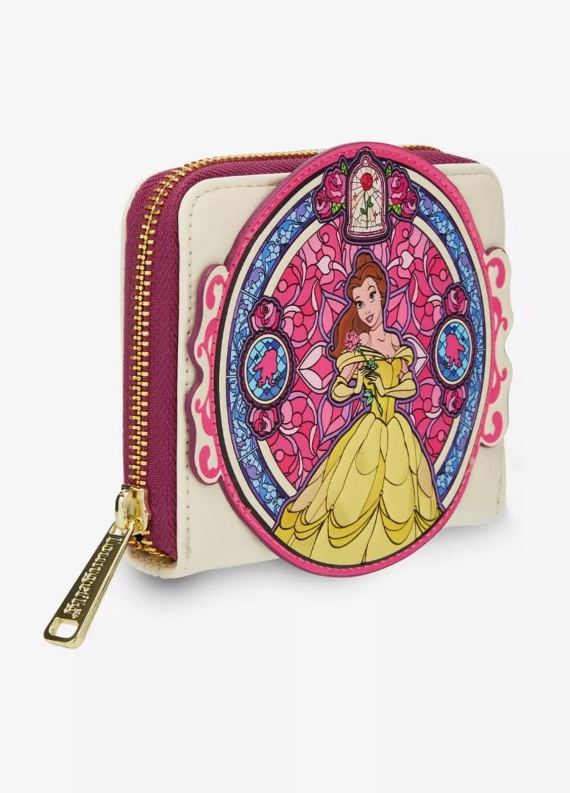 Loungefly Disney Beauty and the Beast Belle Stained Glass Portrait Zip Wallet