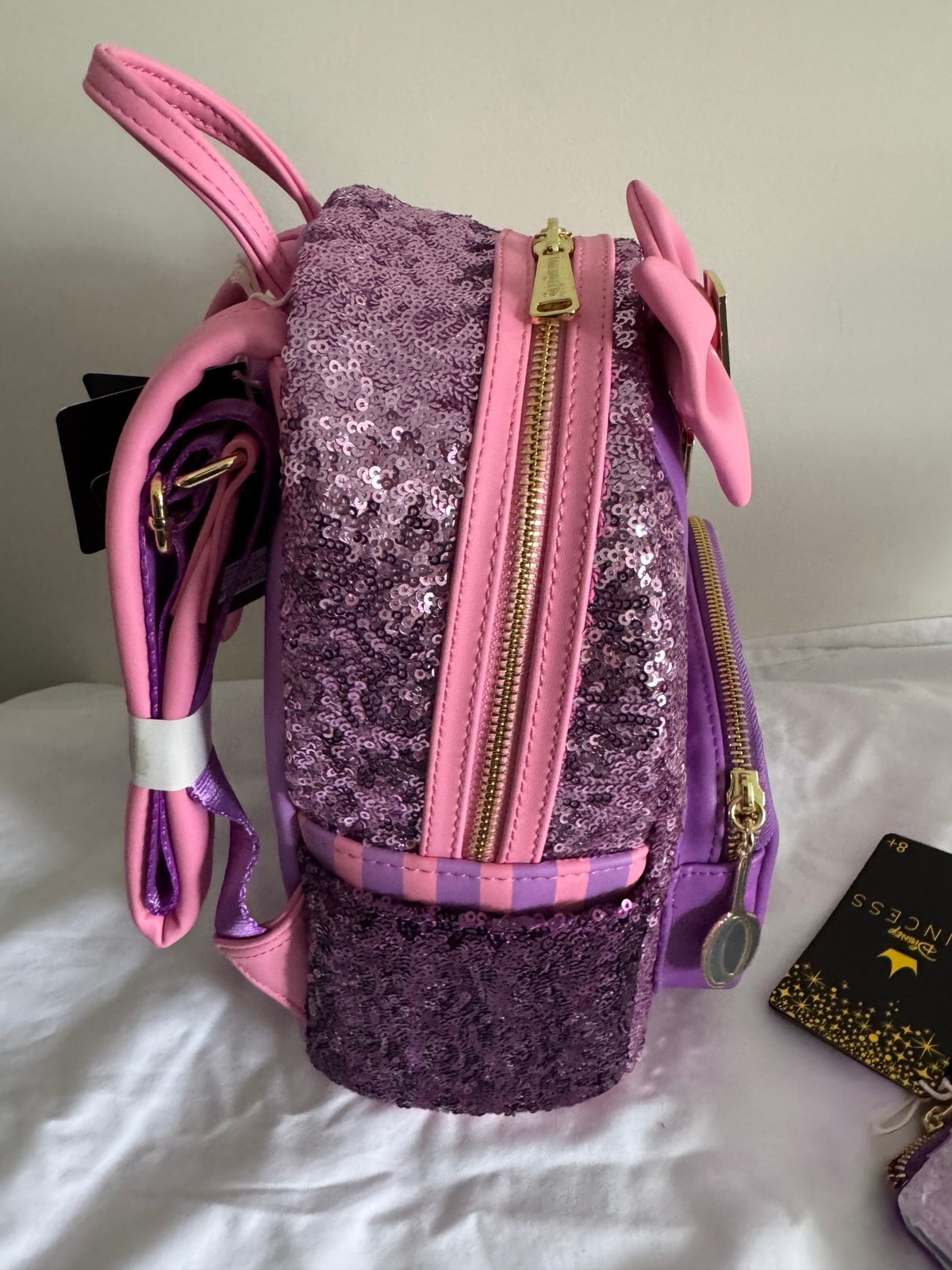 Loungefly Disney Princess Tangled Rapunzel Sequin Backpack & Wallet SET