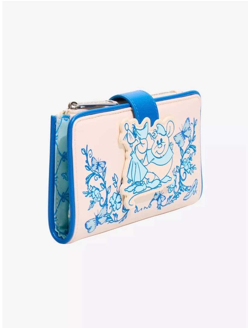 Loungefly Disney Cinderella Tonal Floral Jaq & Gus Wallet