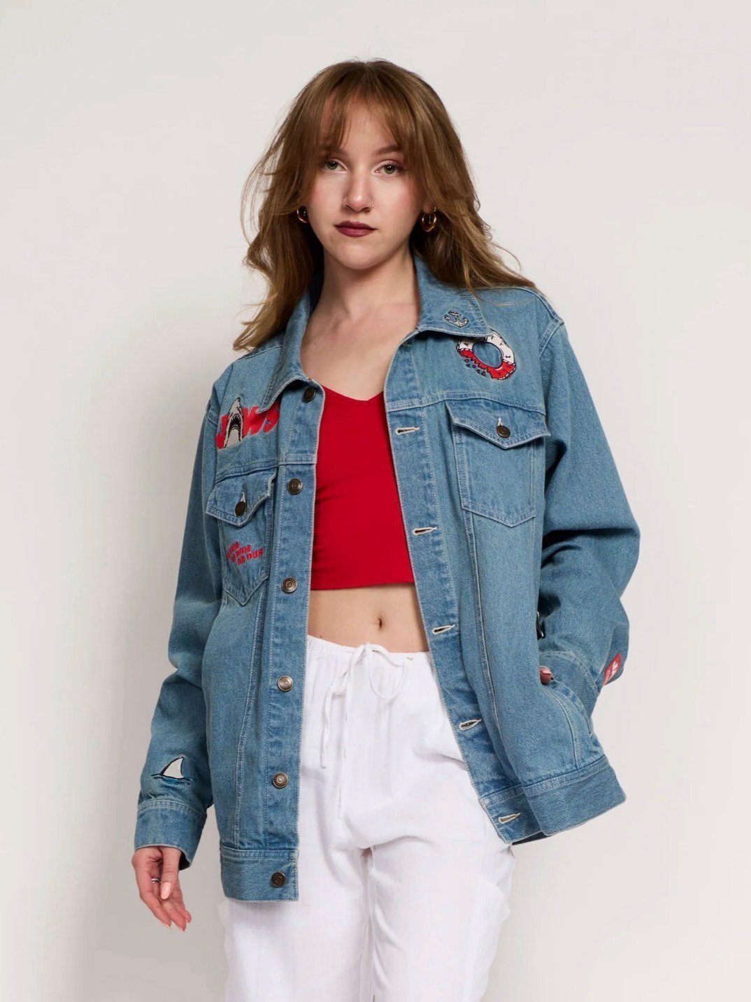 Cakeworthy JAWS DENIM JACKET Size Large (UNISEX FIT)