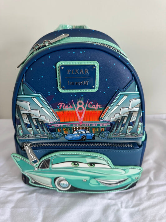 Loungefly Disney Pixar Cars Flo’s V-8 Cafe GITD Mini Backpack