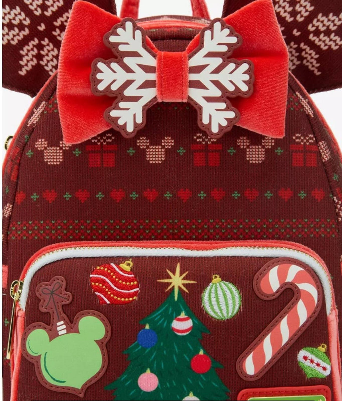 Loungefly Disney Minnie Mouse Sweater Holiday Mini Backpack
