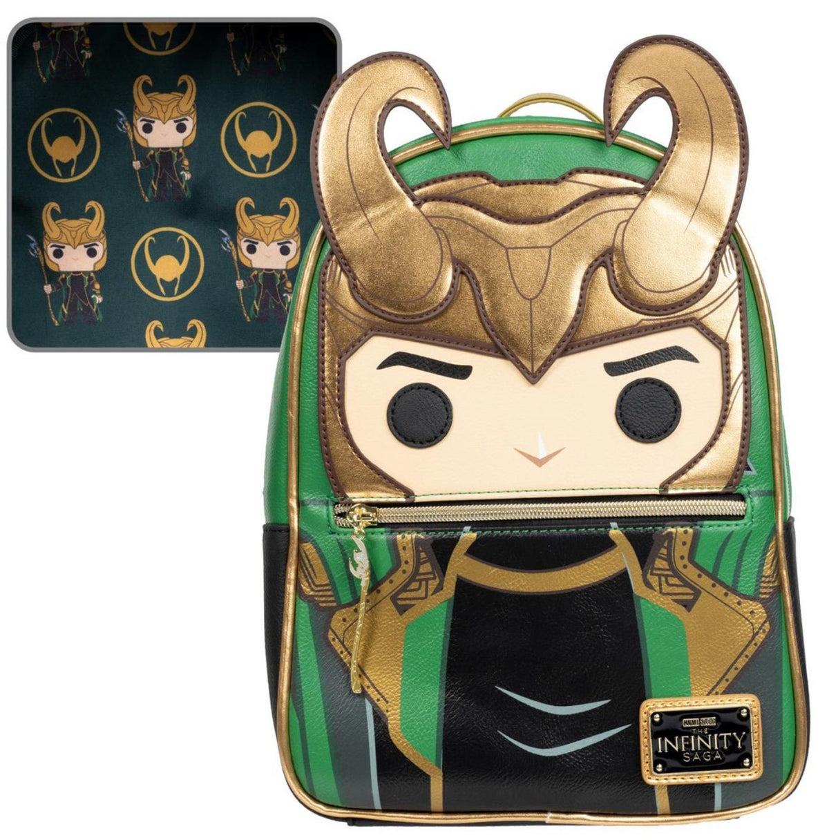 Disney Loungefly LE Avengers Loki With Scepter Pop Mini Backpack
