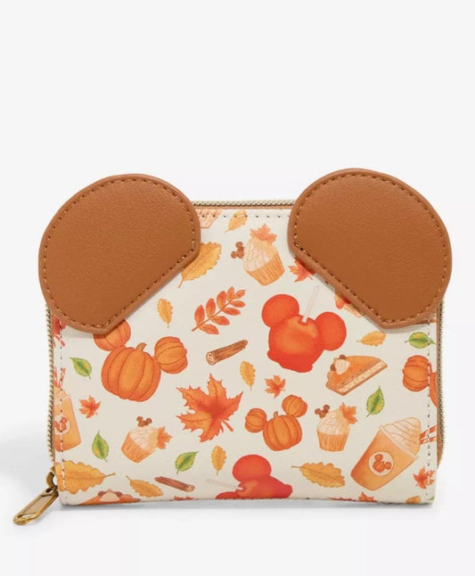 Loungefly Disney Mickey Mouse Pumpkin Fall Treats Mini Wallet
