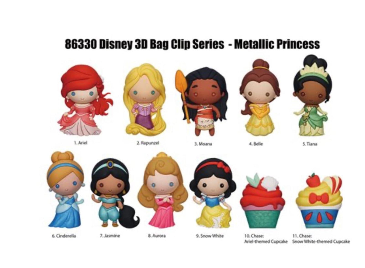 Disney Princess Series 49 Metallic 3D Blind Bag Foam Bag Clip NEW