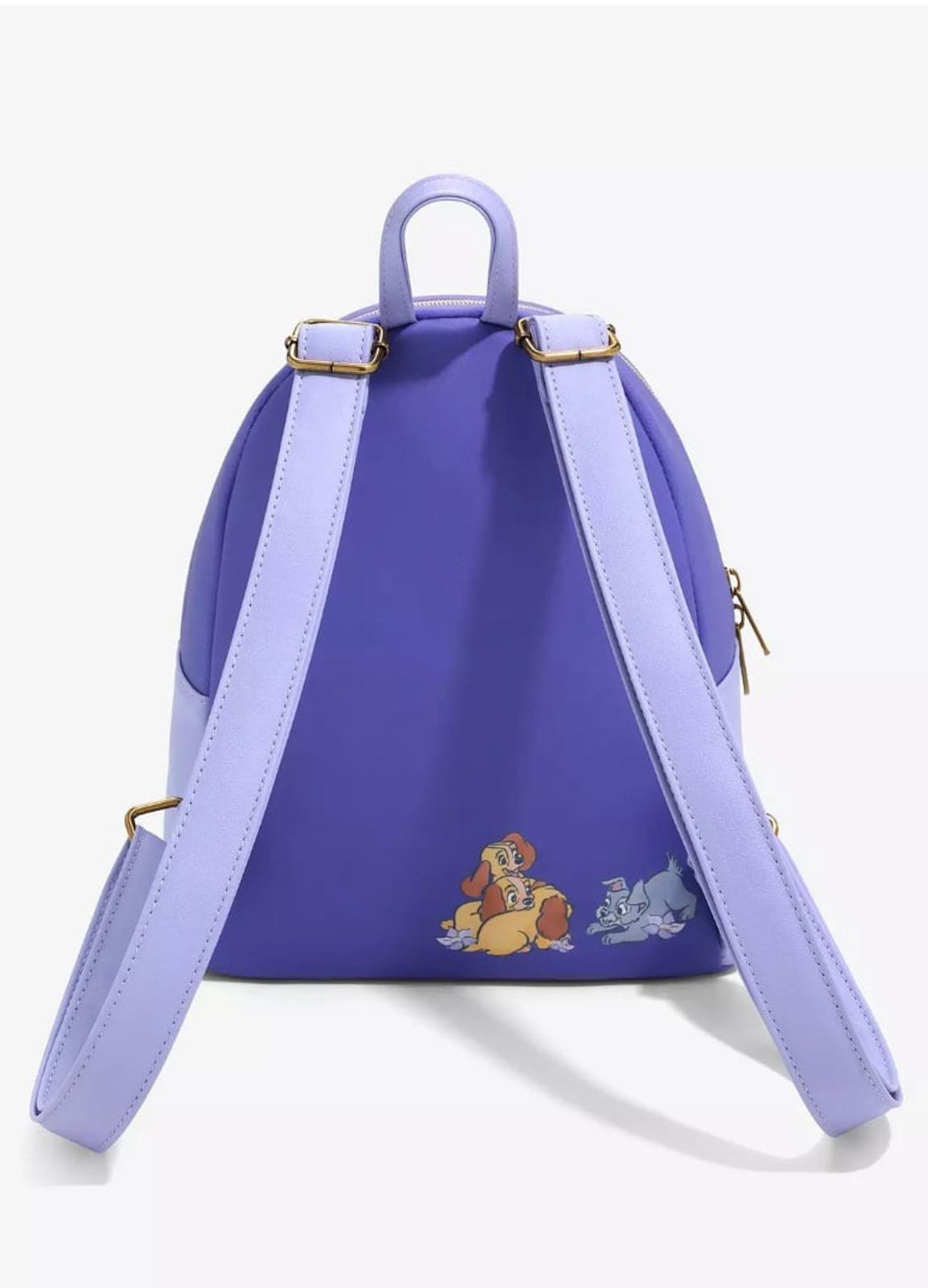 Loungefly Lady and the Tramp Purple Sunset Mini Backpack