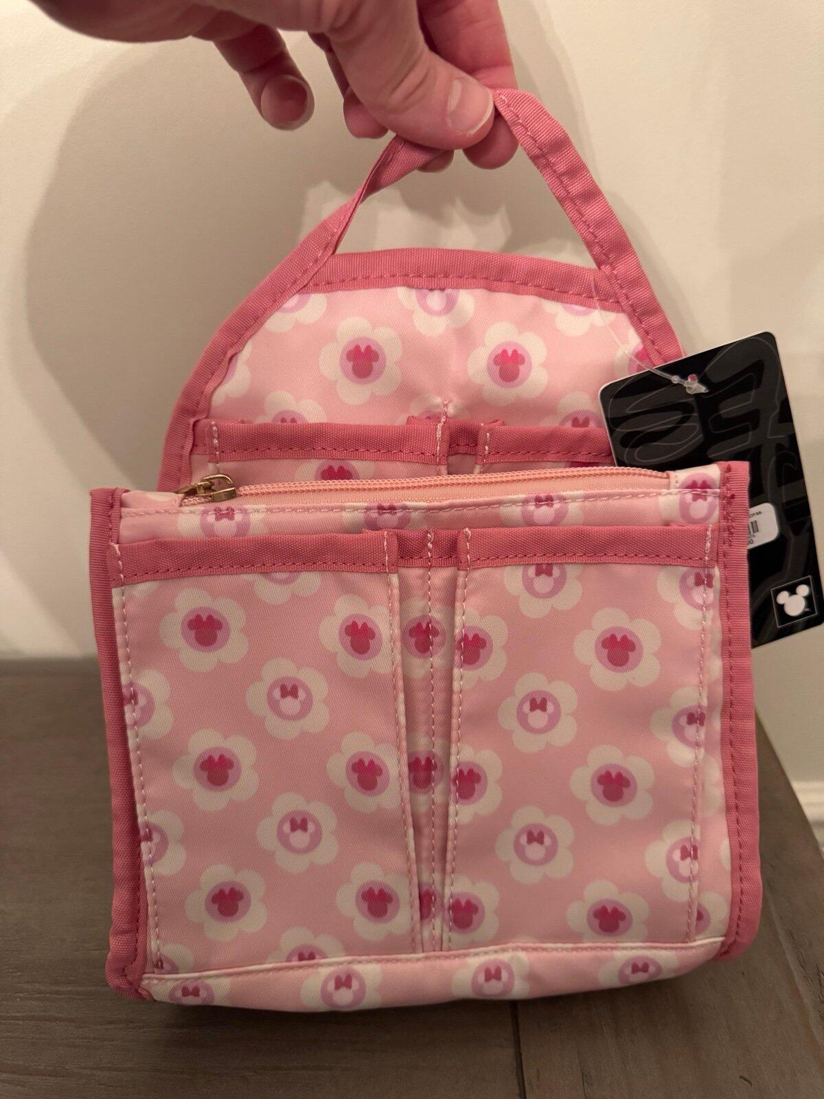 Disney Minnie Mouse Flower Icons Allover Print Mini Backpack Organizer