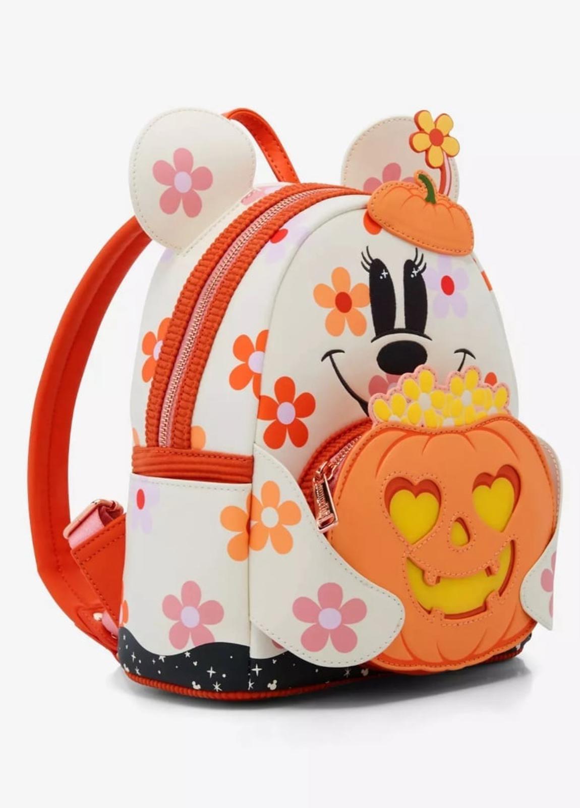 Loungefly Disney Minnie Floral Pumpkin GITD LU Mini Backpack