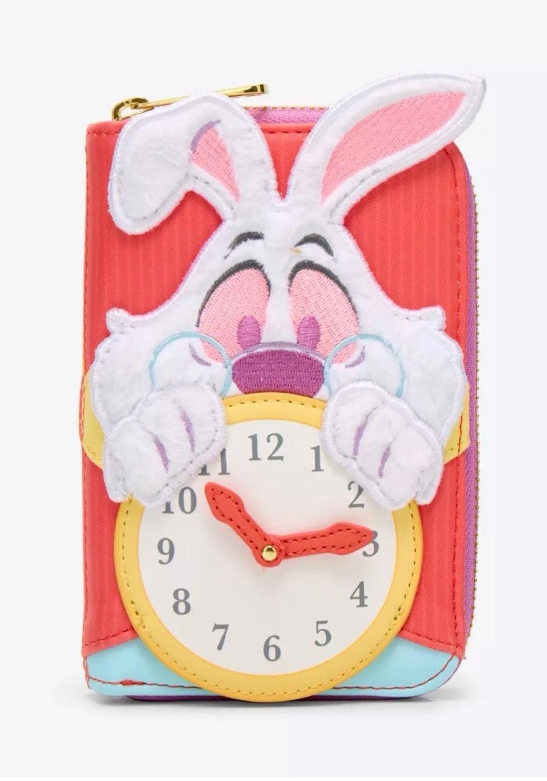 Loungefly Disney AIW White Rabbit Fuzzy Mini Zipper Wallet