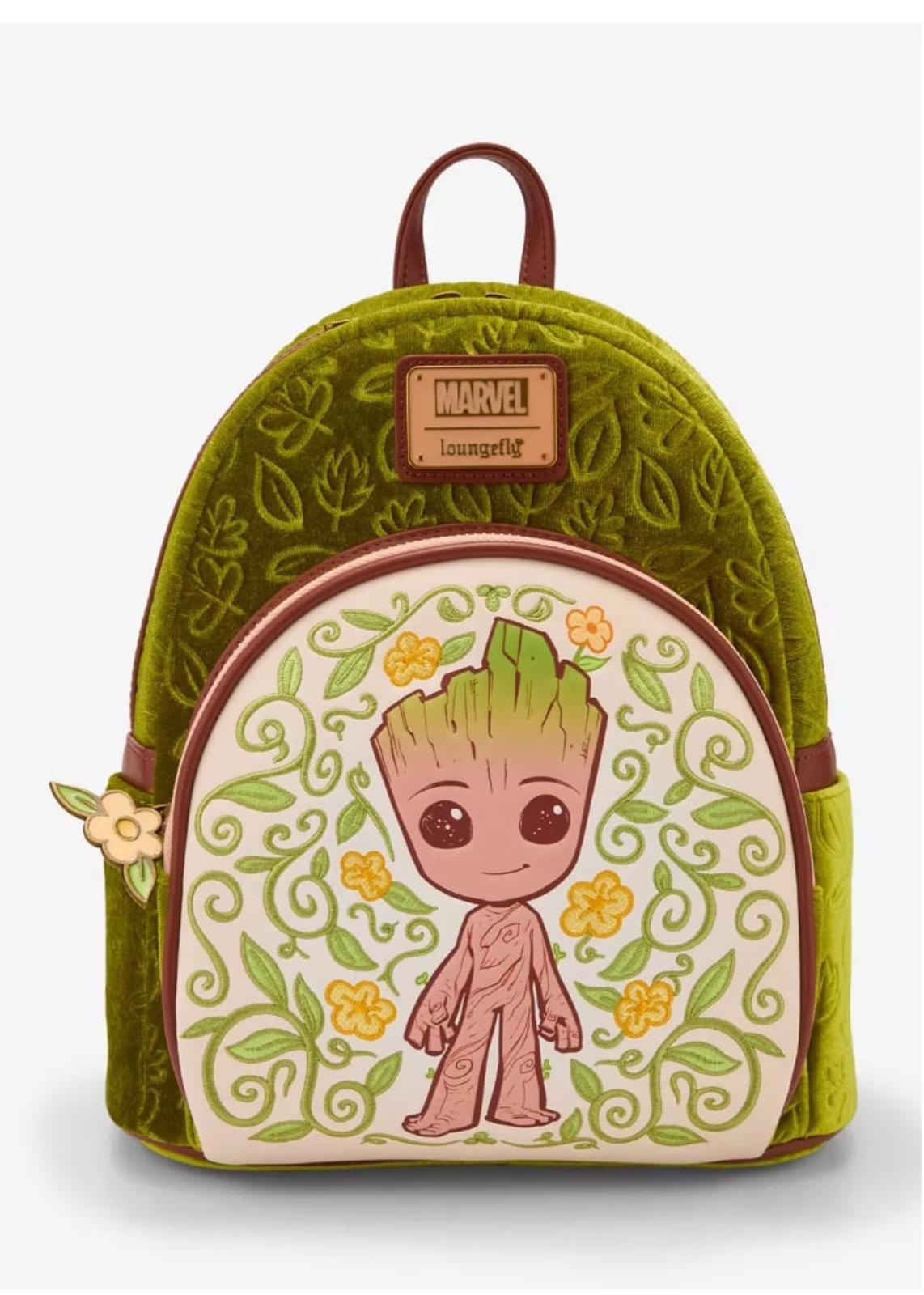Loungefly Marvel Guardians of The Galaxy Groot Floral Velvet Mini Backpack