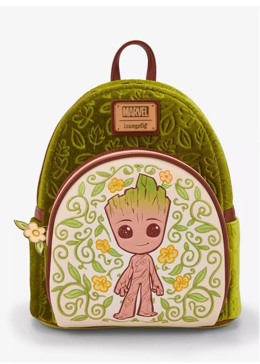 Loungefly Marvel Guardians of The Galaxy Groot Floral Velvet Mini Backpack