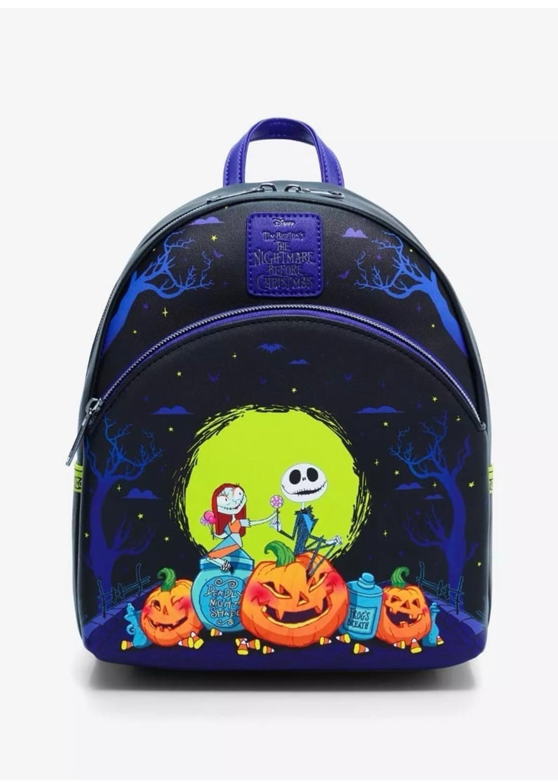 Loungefly The NBC Jack & Sally Pumpkins Mini Backpack & Matching Coin Purse