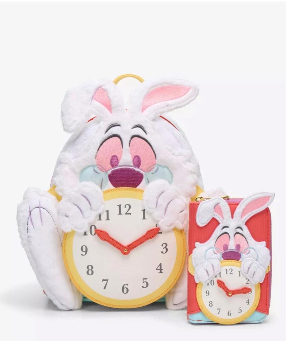 Loungefly Disney AIW White Rabbit Fuzzy Mini Zipper Wallet
