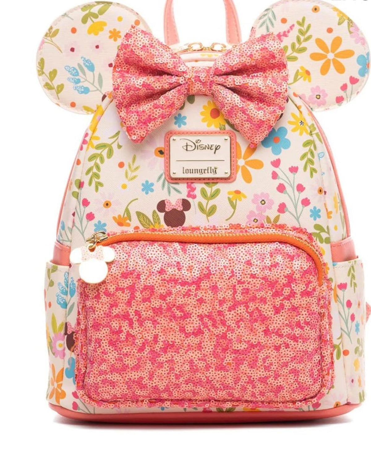 Loungefly Disney Minnie Mouse Springtime Sequins Mini Backpack