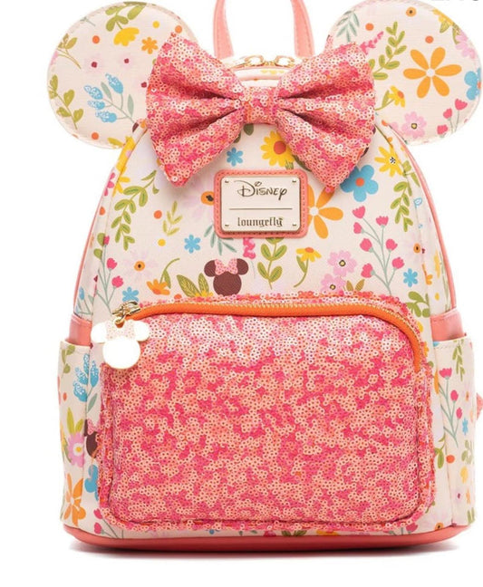 Loungefly Disney Minnie Mouse Springtime Sequins Mini Backpack