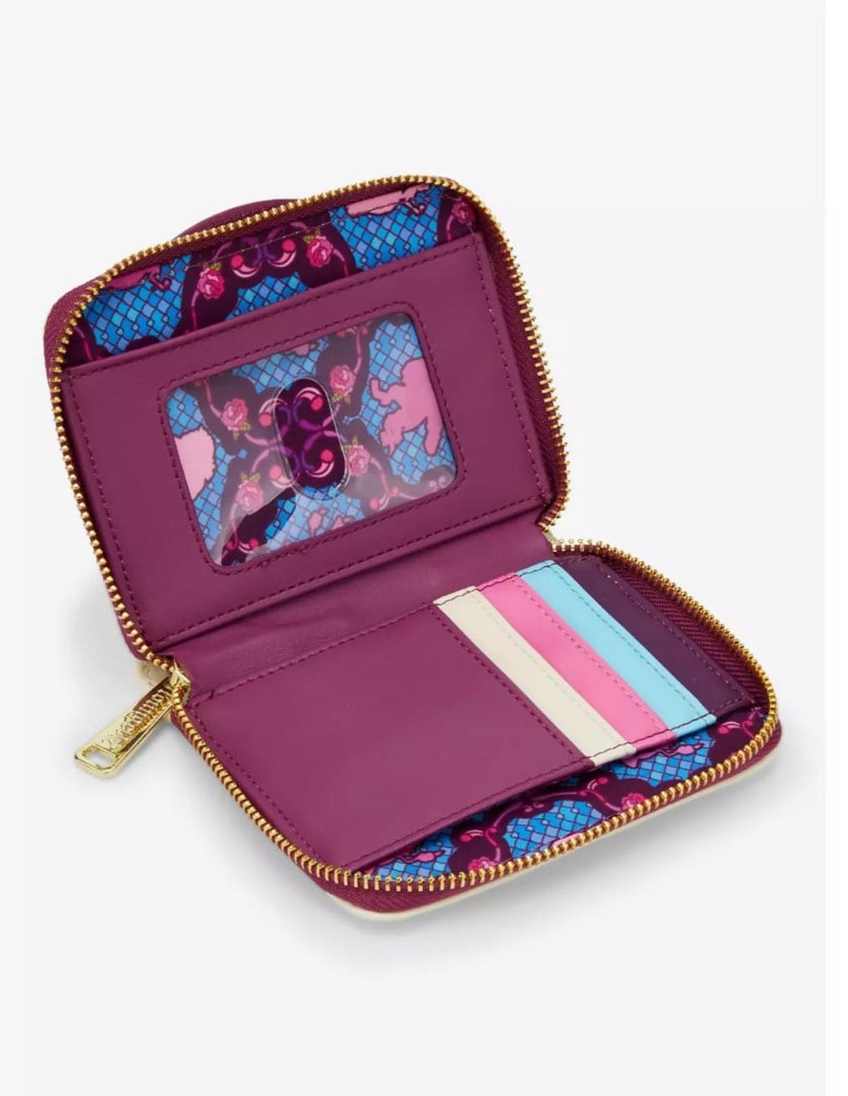Loungefly Disney Beauty and the Beast Belle Stained Glass Portrait Zip Wallet