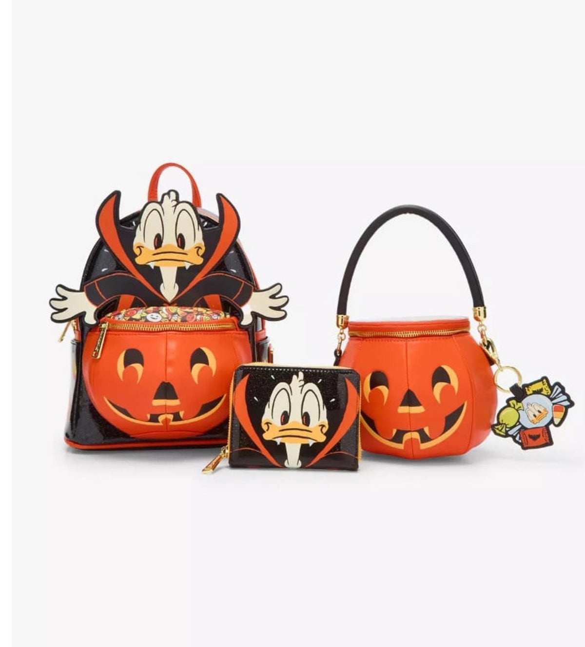 Loungefly Disney Donald Duck Devil Jack-o-Lantern Crossbody Bag