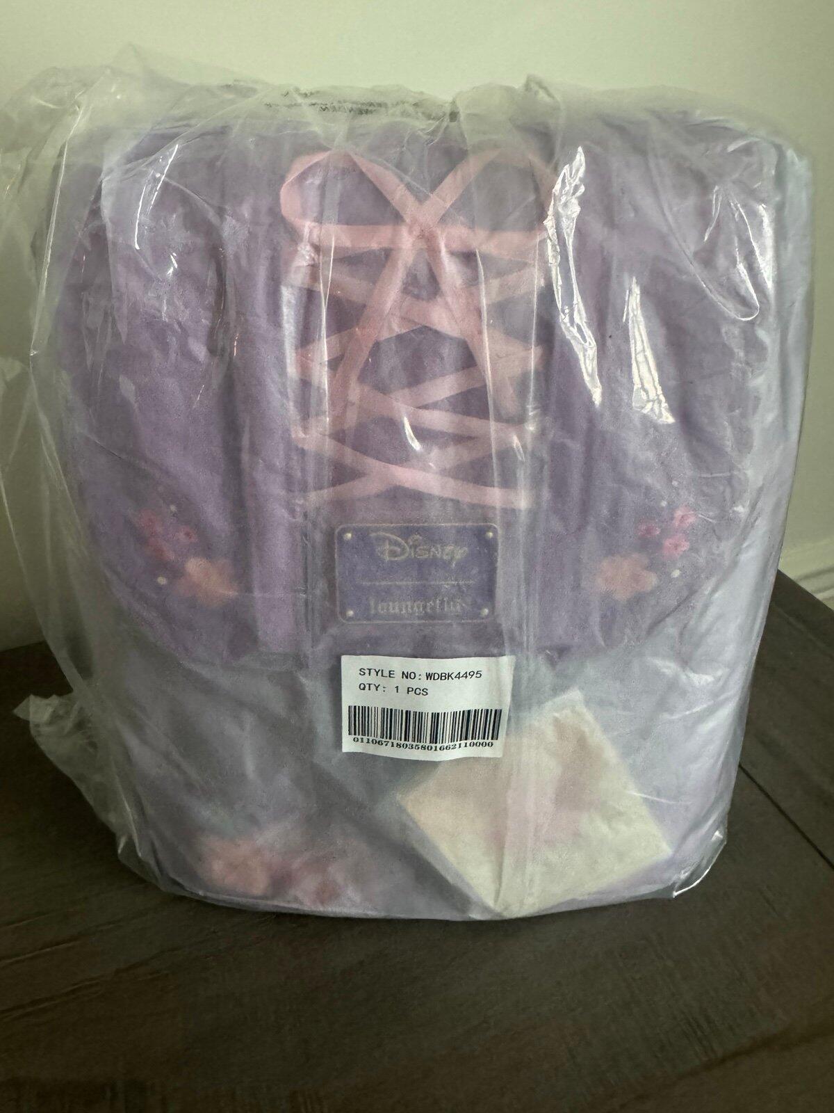 Loungefly Tangled Rapunzel Exclusive Floral Flap Mini Backpack with Coin Bag