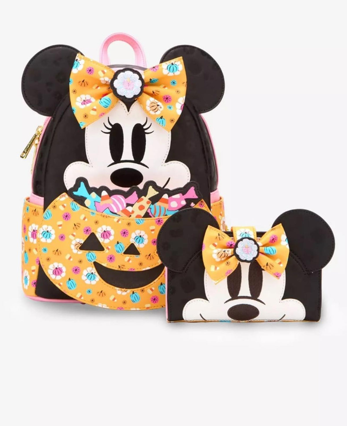 Loungefly Disney Minnie Mouse Floral Pumpkin Mini Wallet