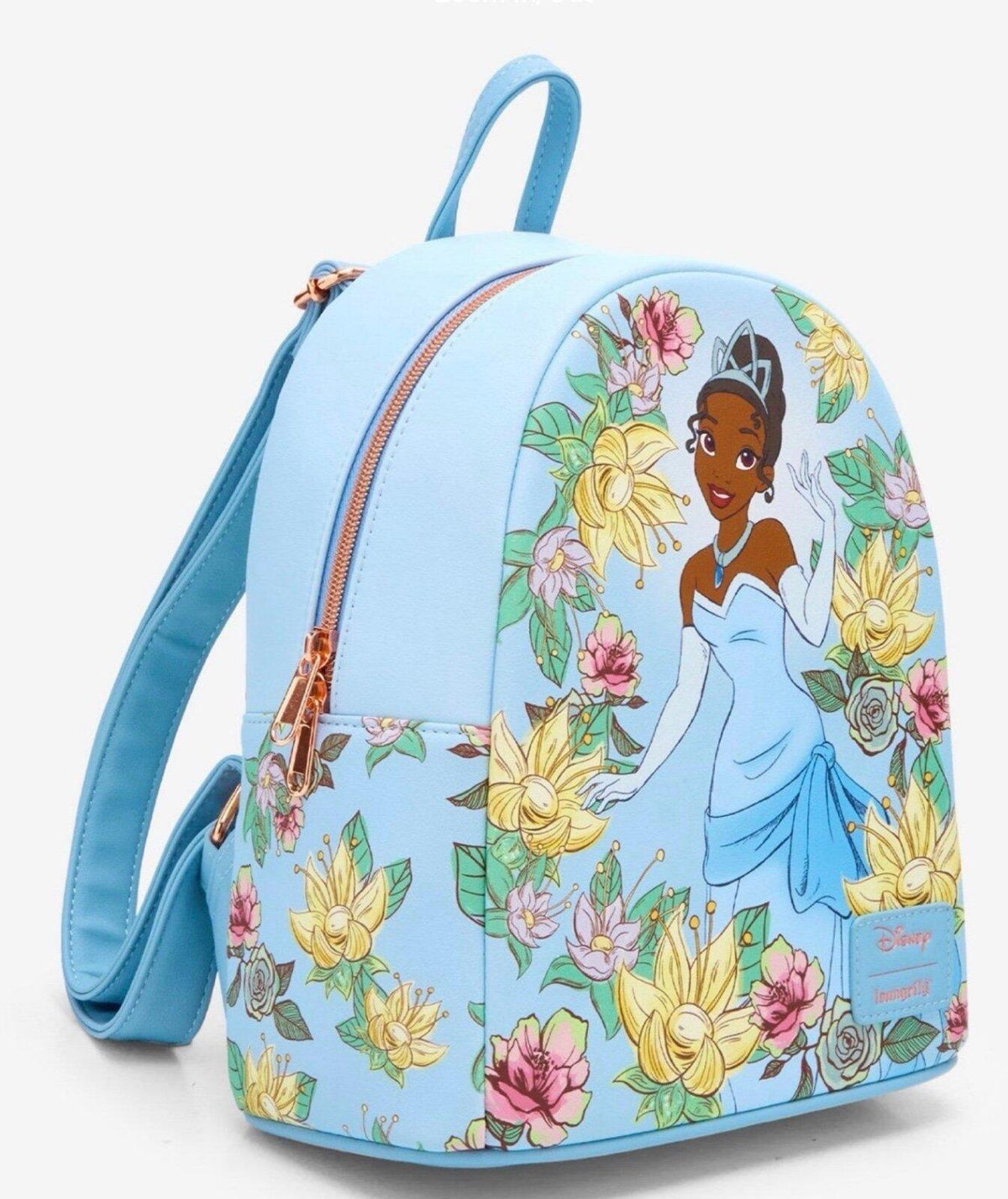 Loungefly Disney The Princess And The Frog Blue Floral Mini Backpack