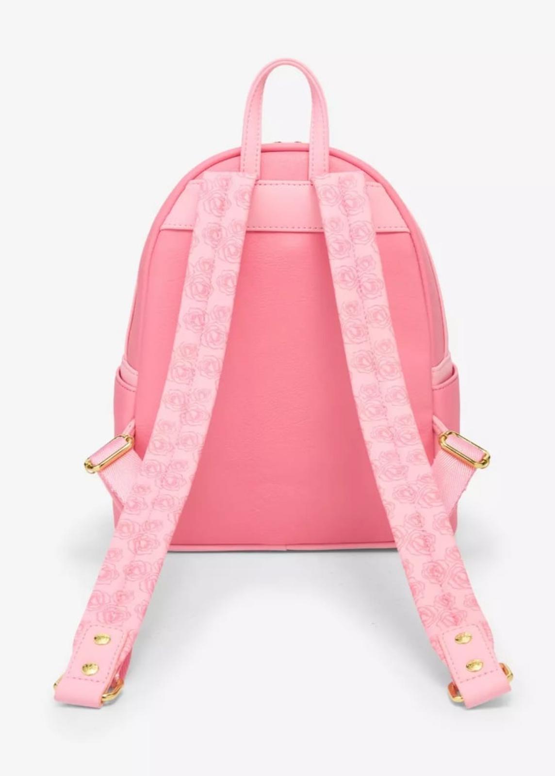 Loungefly Disney Beauty and the Beast Pink Roses Mini Backpack NWT