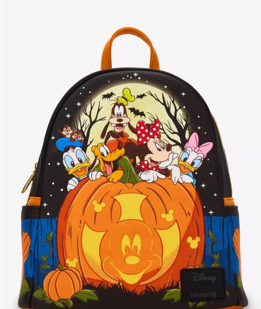 Loungefly Disney Mickey Mouse & Friends Halloween GlTD Pumpkin Mini Backpack