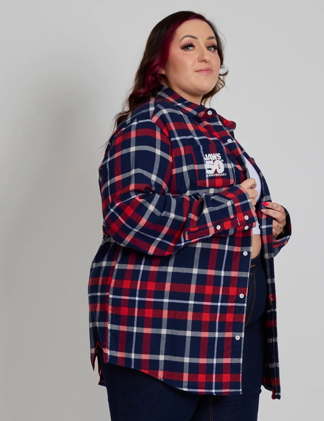 CAKEWORTHY JAWS ANNIVERSARY FLANNEL (UNISEX FIT)