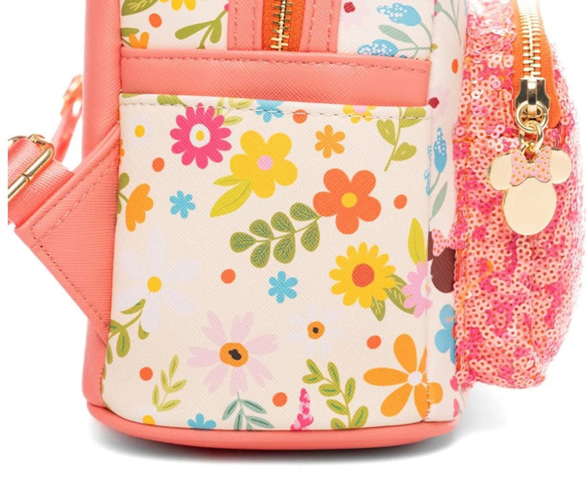 Loungefly Disney Minnie Mouse Springtime Sequins Mini Backpack