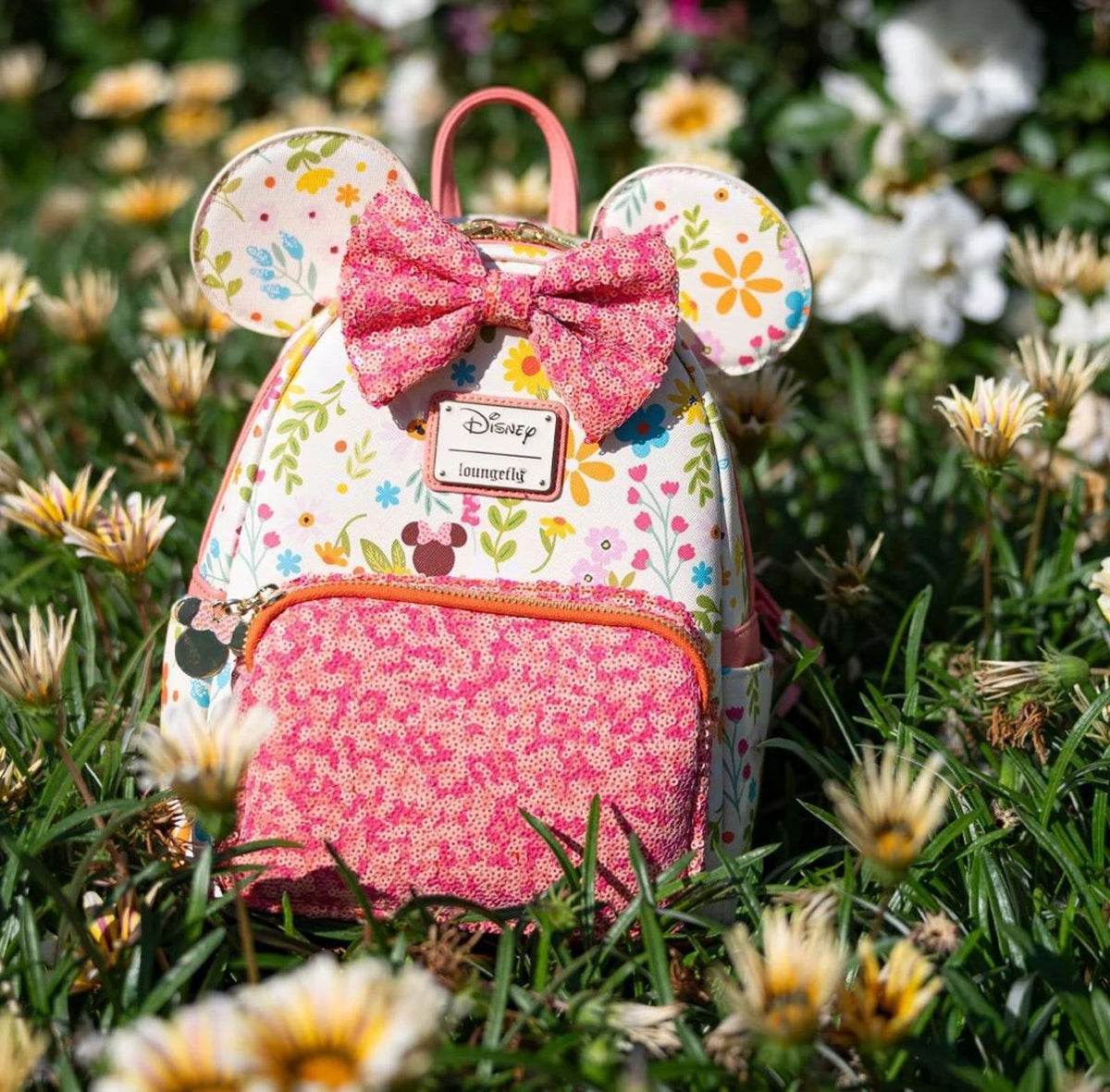 Loungefly Disney Minnie Mouse Springtime Sequins Mini Backpack