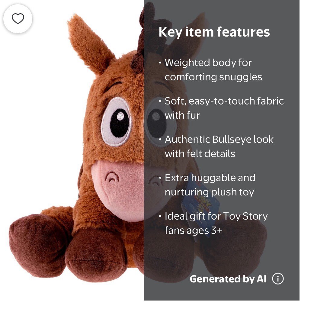 Disney and Pixar Toy Story 5 Bullseye Weighted Plush, Soft Stuffed Animal Toy