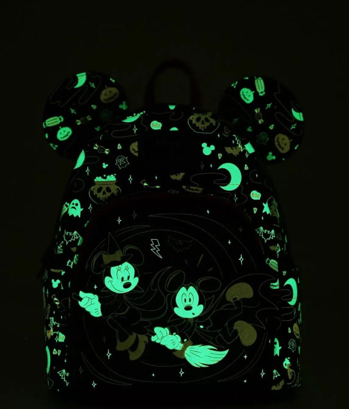Loungefly Disney Mickey & Minnie Halloween Ears Glow-in-the-Dark Mini Backpack