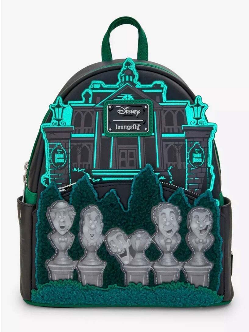 Loungefly Disney Haunted Mansion Singing Busts GITD Lenticular Mini Backpack