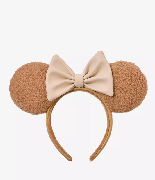 Loungefly Minnie Mouse Brown Sherpa Ears $50.00