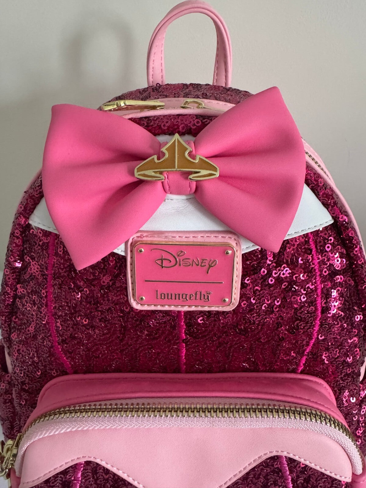 Disney Princess Aurora Pink Sequins Loungefly Mini Backpack
