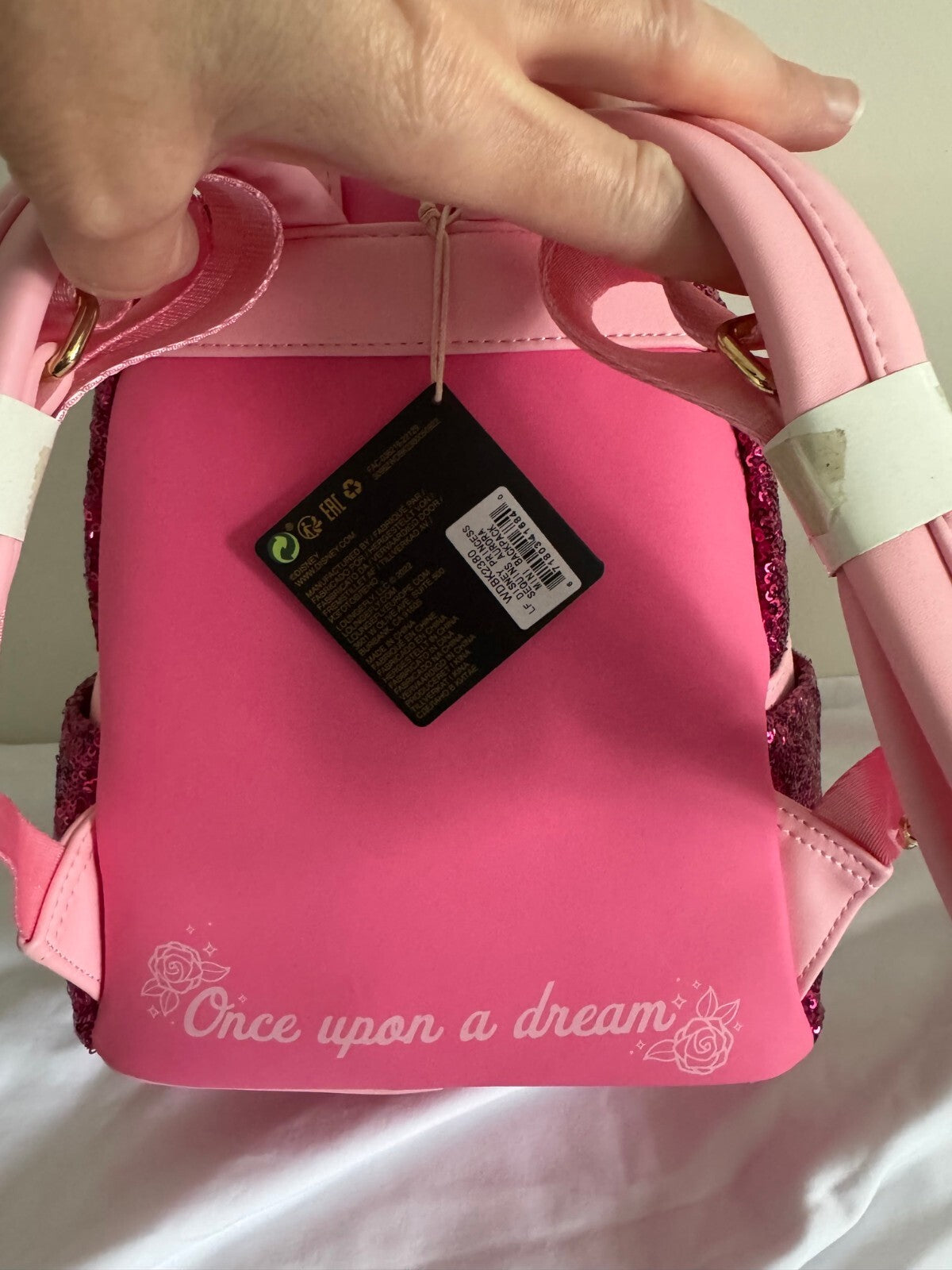 Disney Princess Aurora Pink Sequins Loungefly Mini Backpack
