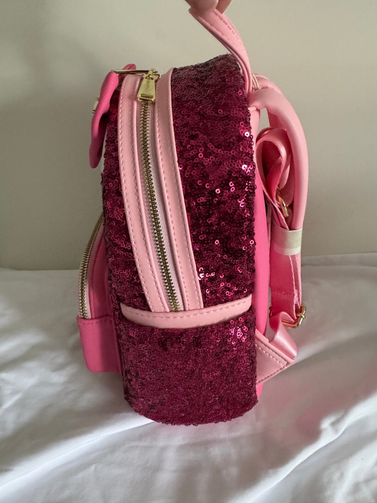 Disney Princess Aurora Pink Sequins Loungefly Mini Backpack