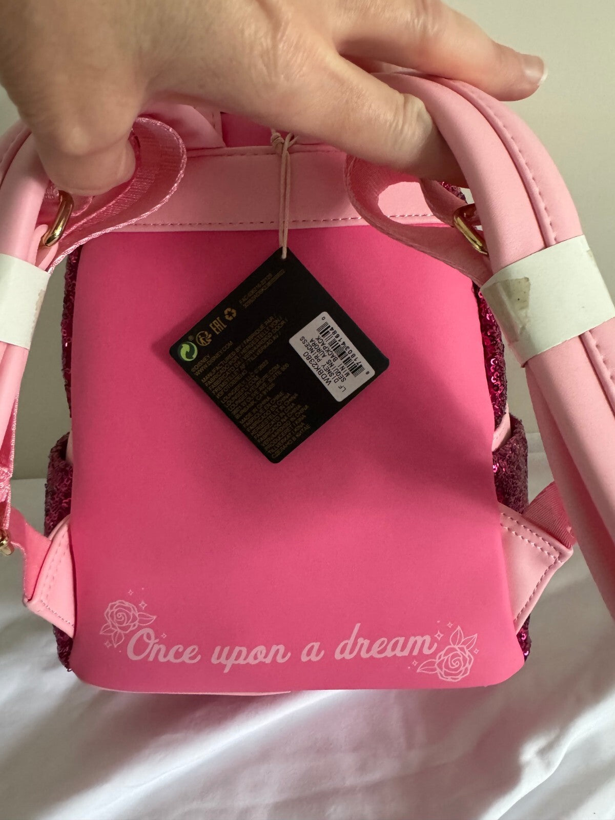 Disney Princess Aurora Pink Sequins Loungefly Mini Backpack