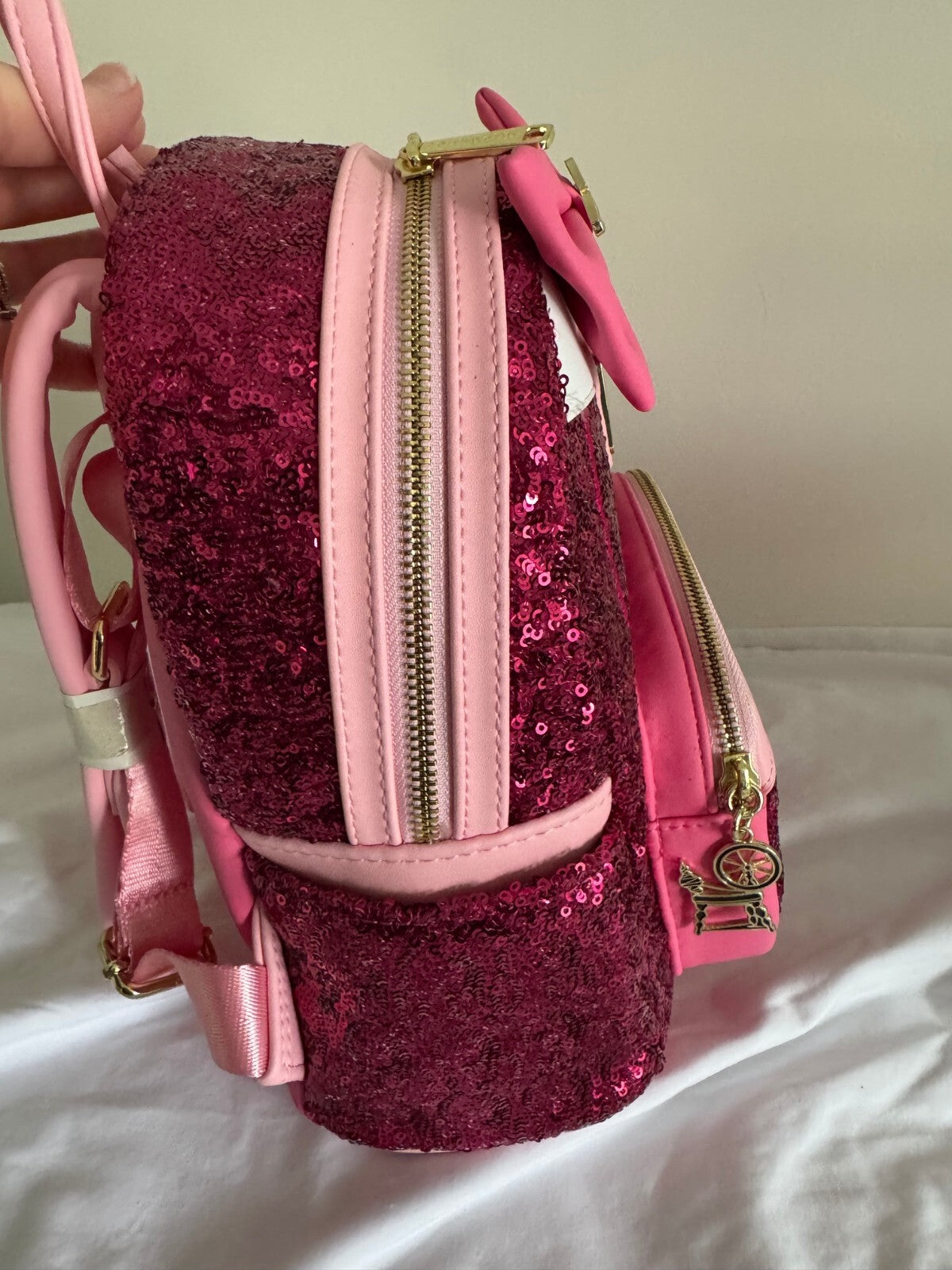 Disney Princess Aurora Pink Sequins Loungefly Mini Backpack