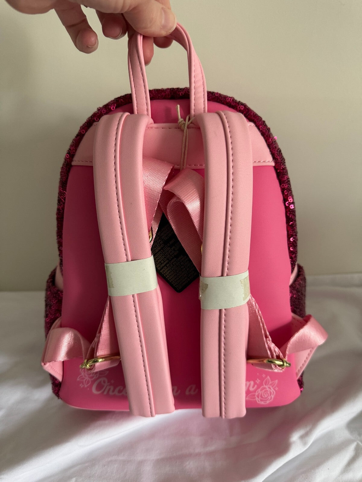 Disney Princess Aurora Pink Sequins Loungefly Mini Backpack
