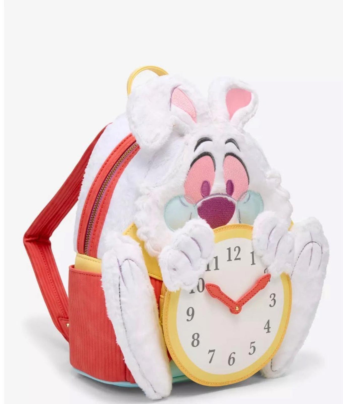 Loungefly Disney AIW White Rabbit Fuzzy Mini Backpack