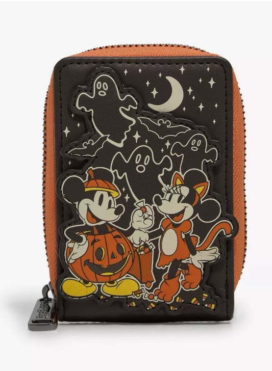 Loungefly Disney Mickey & Minnie Halloween Costumes GITD Accordion Wallet