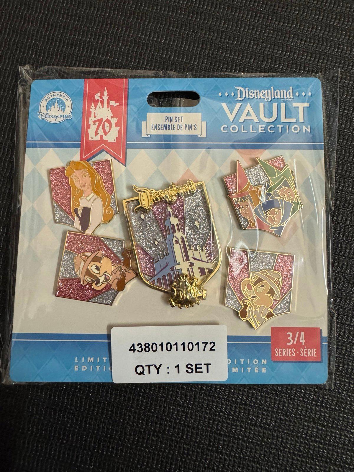 Disneyland 70th Anniversary Vault Collection Pin Set 3 LE