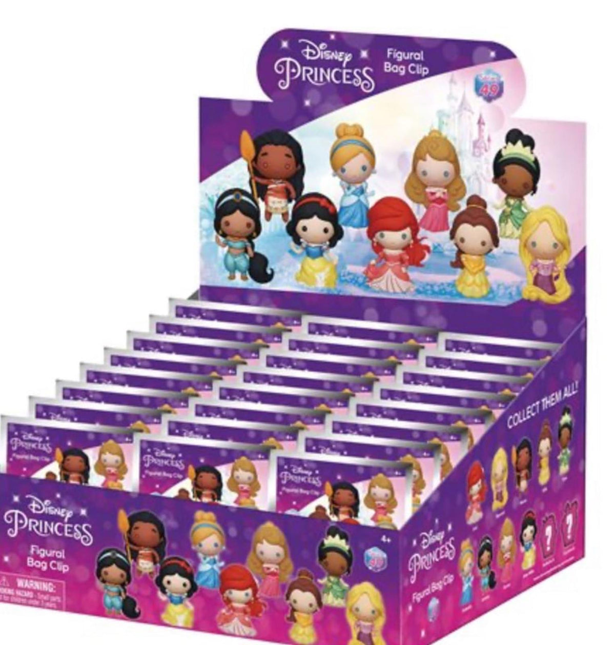 Disney Princess Series 49 Metallic 3D Blind Bag Foam Bag Clip NEW