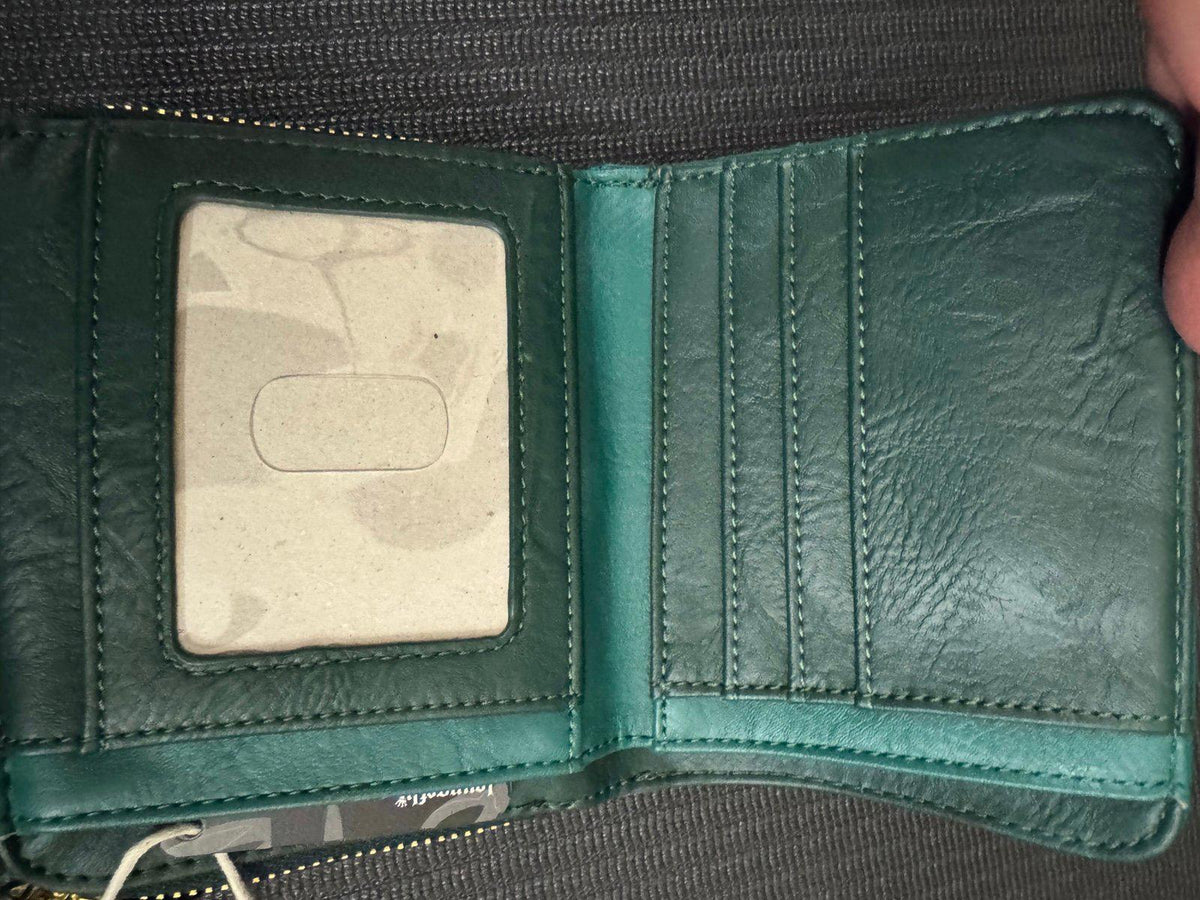Loungefly Chip and Dale Green Quilted Minimal Wallet