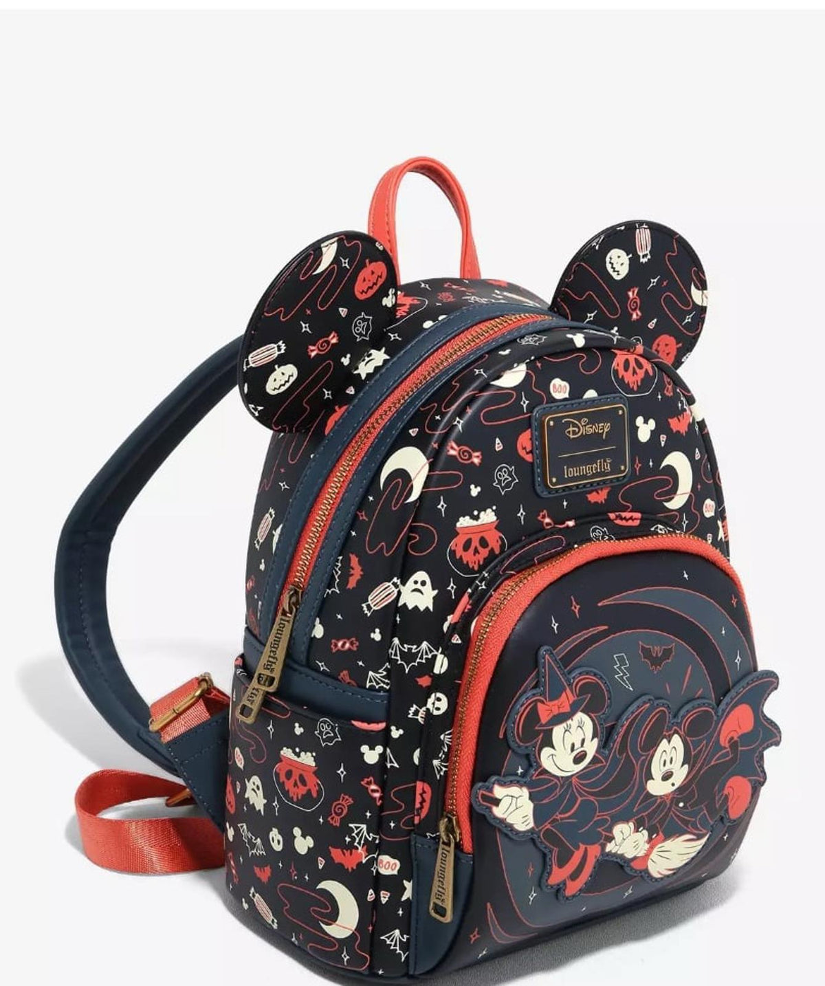 Loungefly Disney Mickey & Minnie Halloween Ears Glow-in-the-Dark Mini Backpack