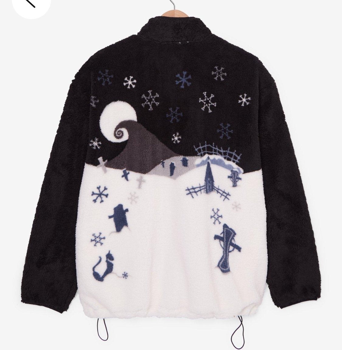 Disney The Nightmare Before Christmas Snowy Scene Quarter Zip Sherpa Jacket