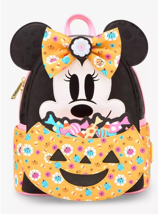 Loungefly Disney Minnie Floral Pumpkin Mini Backpack