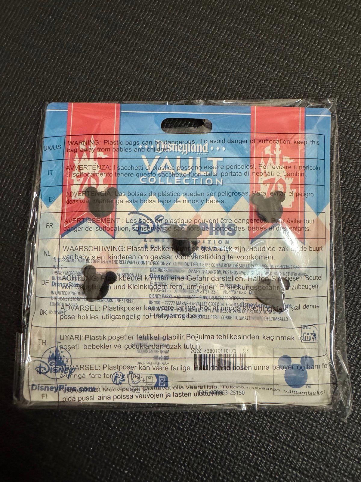 Disneyland 70th Anniversary Vault Collection Pin Set 3 LE