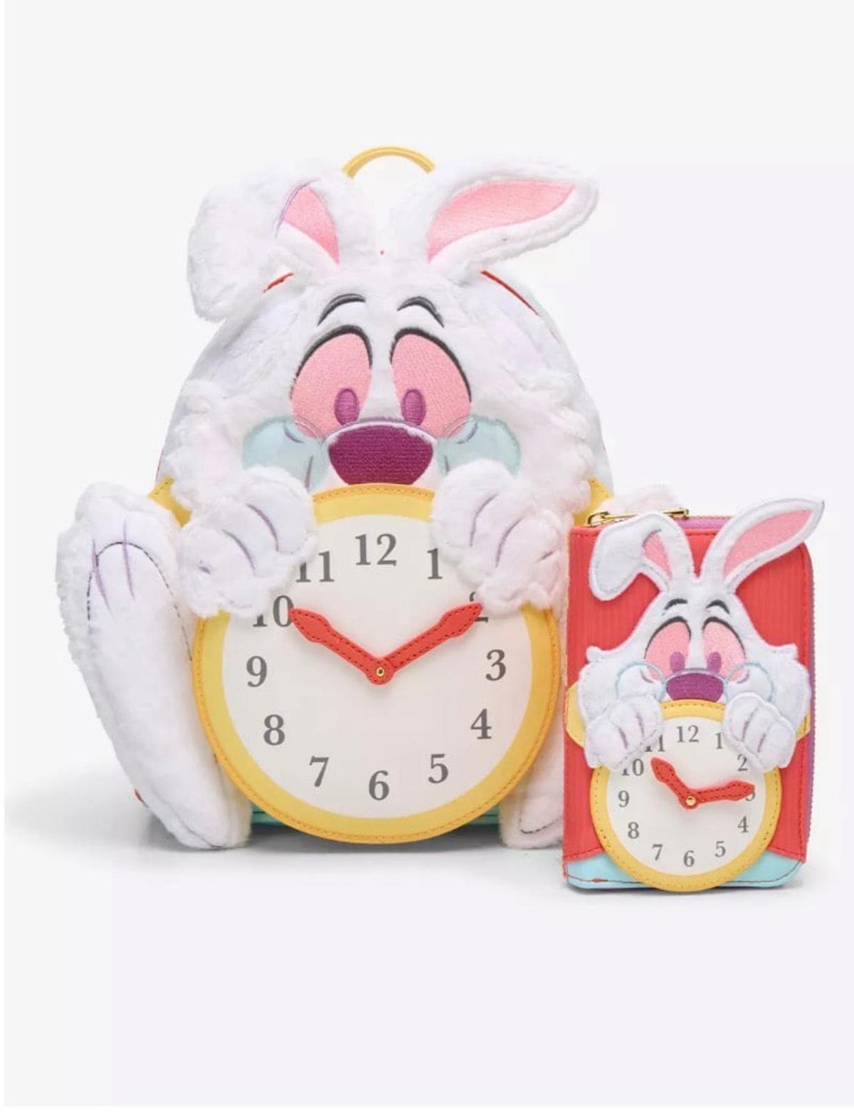 Loungefly Disney AIW White Rabbit Fuzzy Mini Backpack